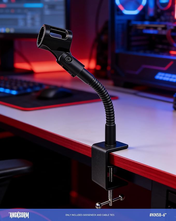 6-INCH Heavy-Duty Microphone Flexible Gooseneck Hose Arm - Mic Stand Mount Extension Tubes with Universal 5/8-27" Thread