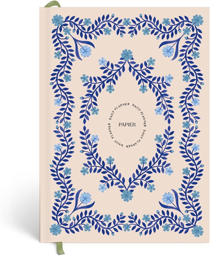 Papier Italian Summer Daily Planner - Hardback Vintage Design | Track Habits, Thoughts, To-Dos & Priorities | Motivational Gift
