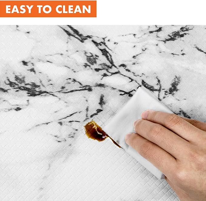 OPUX Anti Fatigue Kitchen Floor Mat, Reversible Cushioned Memory Foam Kitchen Rug Pad, Waterproof Non-Slip Padded Comfort Standing Mat for Office Laundry Home, 47x17 (Marble Gray)