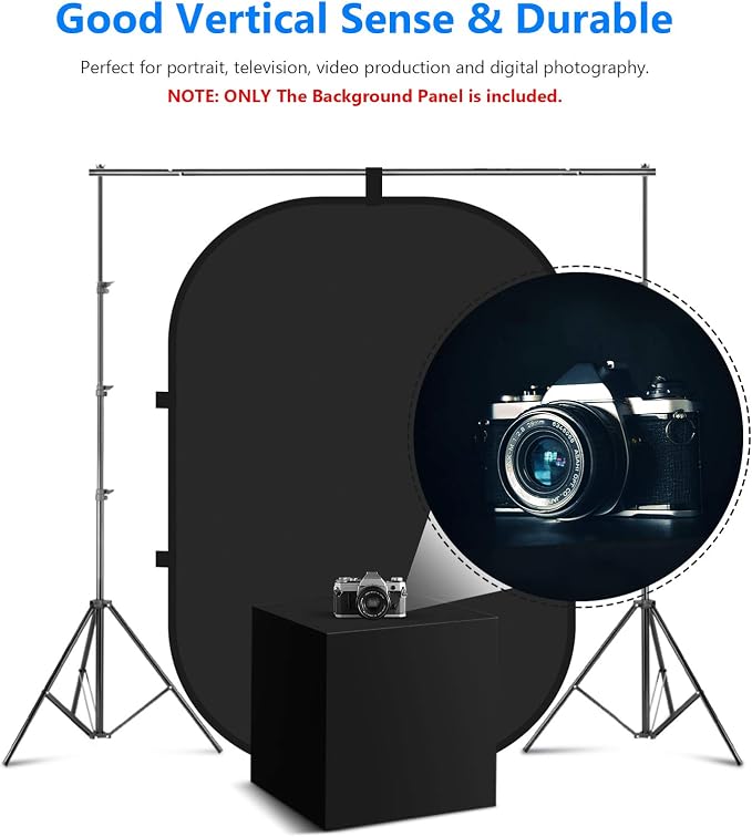 NEEWER Chromakey Backdrops, Double Sided Black Screen and White Screen, 2 in 1 Collapsible and Reversible Background for Photography, Gaming and Live Streaming, 5'×6.6'/1.5m×2m (Black/White)