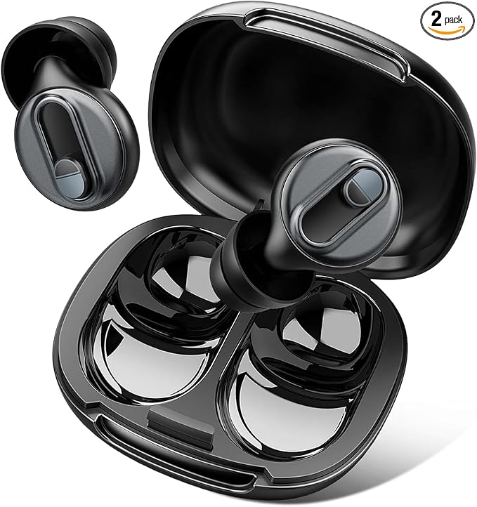 Adjustable Ear Plugs-2, 17-35dB Noise Reduction Hearing Protection EarPlugs, Reusable Silicone Earplug for Sleep/Focus/Travel/Concerts, 7 Pairs of XS/S/M/L Single/Double Eartips with Magnetic Case