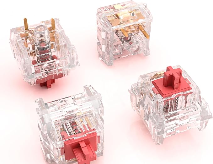 Zhouwang Burgundy Linear Switches, 3-Pin Pre-Lubricated Linear Switches, Dustproof and Waterproof for Mechanical Keyboards. (108Pcs)
