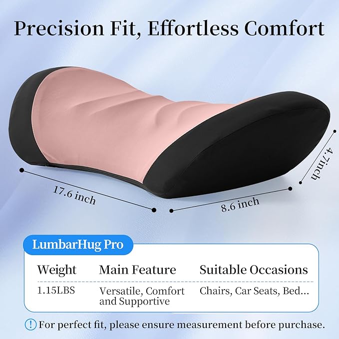 Lumbar Support Pillow for Office Chair - Lumbar Pillow for Car, Memory Foam Ergonomic Lumbar Support Pillow for Car Back Support for Office Chair