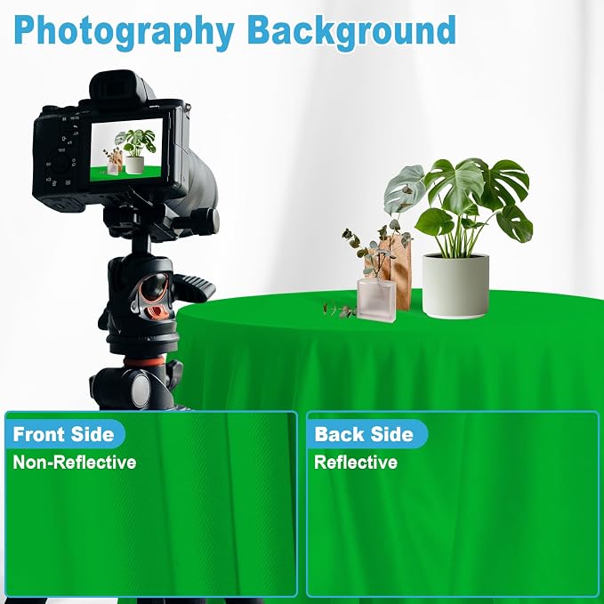 Green Screen Backdrop for Photoshoot, Professional Photo Backdrop Background Curtain for Product Photography，Portraits, Wedding, Party, Live Streaming Video Recording 10X10 FT(Background Only)