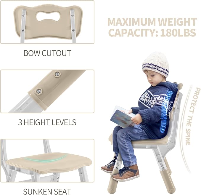 DOREROOM Adjustable Kids Table & 4 Chairs Set, 47.2" L x 23.6" W, Natural | Graffiti Desktop,Table Supports 300 lbs,Toddler Ages 2-8，FSC-certified, Children Activity Table for Daycare, Classroom, Home