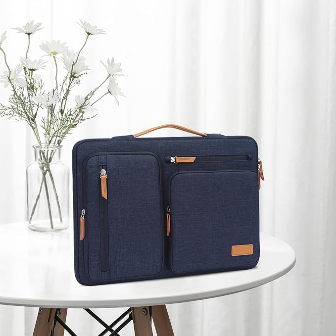 MOSISO 360 Protective Laptop Case 13 inch, 13 inch Laptop Sleeve Compatible with MacBook Air M5 M4 M3 M2 M1 2026-2018/Neo/Pro M2 M1, Side Open Carrying Case with 4 Zipper Pockets&Handle, Navy Blue