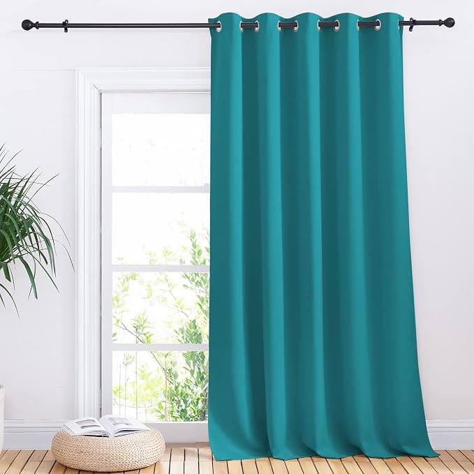 NICETOWN Window Blackout Curtain Panel for Living Room, Peacock Teal, 1 Panel, 70 x 95 inch, Thermal Insulated Blackout Drape/Drapery for Loft, Guestroom