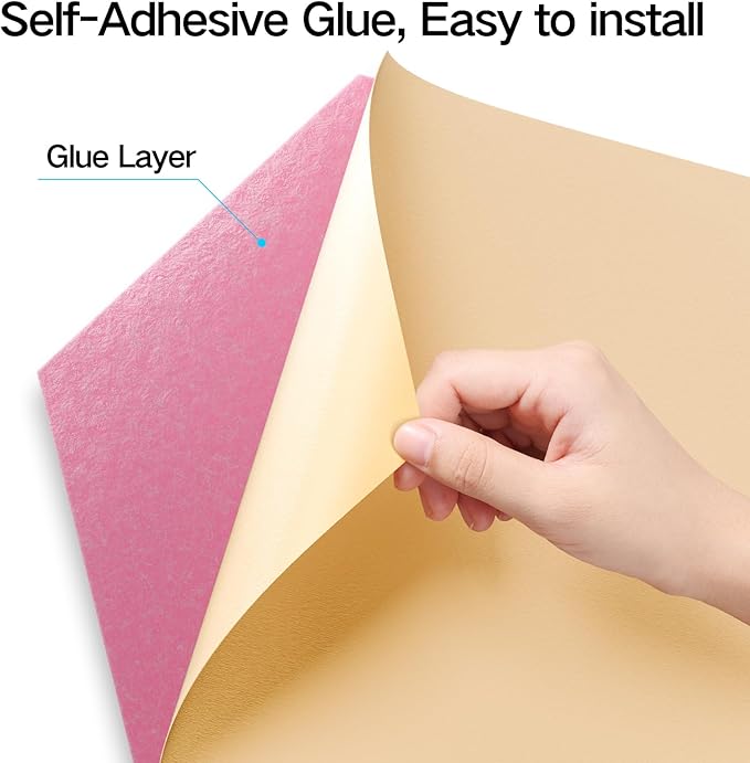 22 Pack Self-Adhesive Acoustic Panels 12" X 10" X 0.4" - Sound Proof Foam Panels with High Density, Y-Lined Design, Flame Resistant, Absorb Noise and Eliminate Echoes(Pink)