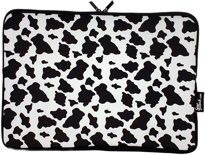 13-15 Inch Cow Print Laptop Sleeve Case/Water-Resistant Neoprene Notebook Computer Pocket Tablet Briefcase Carrying Bag/Pouch Skin Cover for HP/Dell/Lenovo/Asus/Acer/Apple