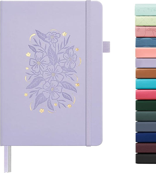 &And Per Se Lined Hardcover Notebook – A5 5.7"x8" College Ruled, 160 Pages, 100gsm Thick Paper – Aesthetic Journal for Women, Gift-Ready Planner, Everyday Writing Notebook (Lavender)