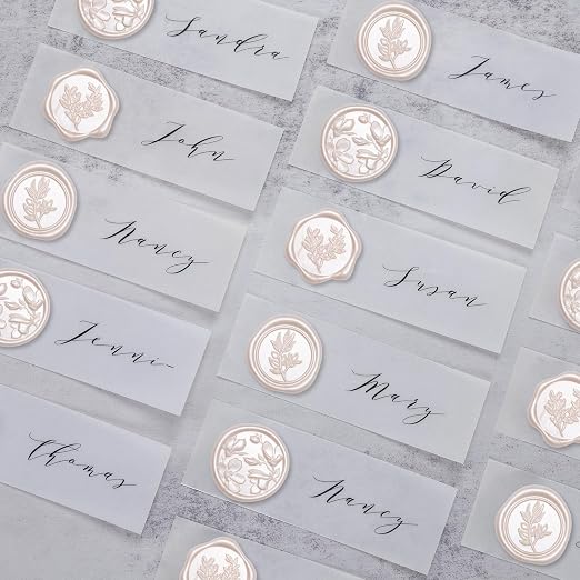 UNIQOOO Wax Seal Stickers - (3 Designs in 1 Pack) Wedding Invitation Envelope Seal Stickers, 60 Pcs Self-Adhesive Stickers, Perfect for Invitation, Christmas, Gift Wrapping (Champagne)