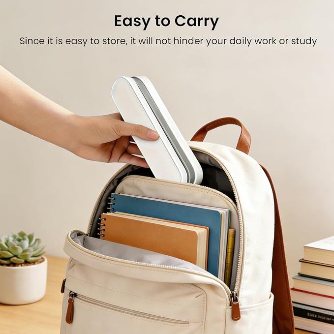 Rechargeable LED Desk Lamp, Foldable Portable Table Light with 3 Brightness Levels,Type-C USB Charging,Small Desk Lamp,Portable Bedside Wireless Reading Light,Home, Office, Nail Art,Craft,WHITE