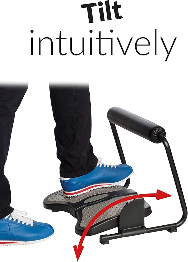 SUN-FLEX Ergonomic Height Adjustable Office Footrest Under Desk at Work for Sitting and Standing,Intuitive Foot Stool and Leg Rest for Standing Desk (Black)