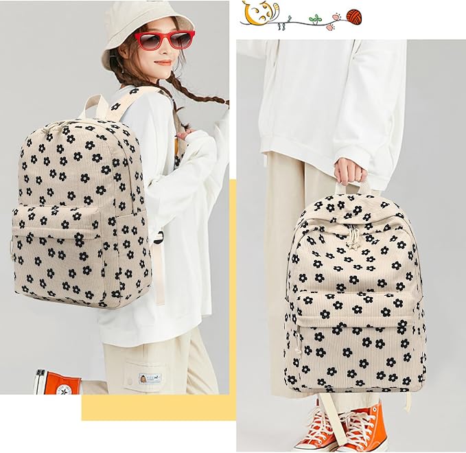 Bluboon School Backpack Set Girls Womens Laptop Bookbag Casual Daypack Fits 15 inch Laptop with Lunch Tote Bag and Pencil Bag