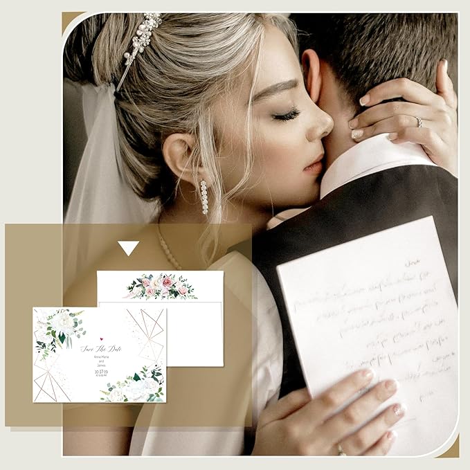 Goefun White Blank Note Cards and Envelopes 4x6 (Not Folded), 4x6 Flat Postcards and A6 Envelopes Self Seal 100 Pack for Wedding, Invitations, DIY Note Cards & All Occasion