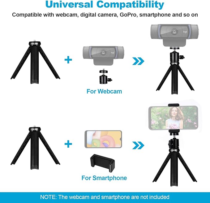 NexiGo 60FPS 1080P Webcam Kits, N980P HD Web Camera with Microphone, 120 Degrees Wide-Angle, Software Control, Lightweight Mini Tripod, Video Conference Lighting Kit, for Zoom/Skype/Teams