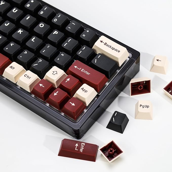 Rome PBT Double Shot Custom Keycap Set,174 Keys Black Gaming Key Caps Keycaps 60 Percent Cherry Profile Keycaps for 61/64/68/84/87/100/104/108 Mechanical Keyboard