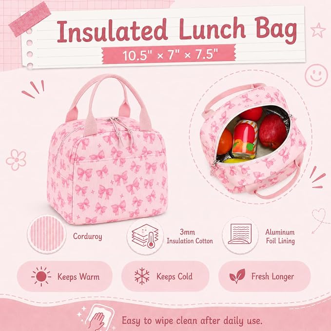 BTOOP School Backpacks for Teen Girls Bookbags Lightweight Kids Backpack School Bags Set with Lunch Box Pencil Case