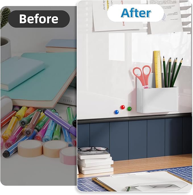 Mabrasse 10p Magnetic Dry Erase Marker Holder,Pen and Eraser Holder for Whiteboard, Magnet Pencil Cup Utility Storage Organizer for Office, Refrigerator, Locker and Metal Cabinets (10 Pack)