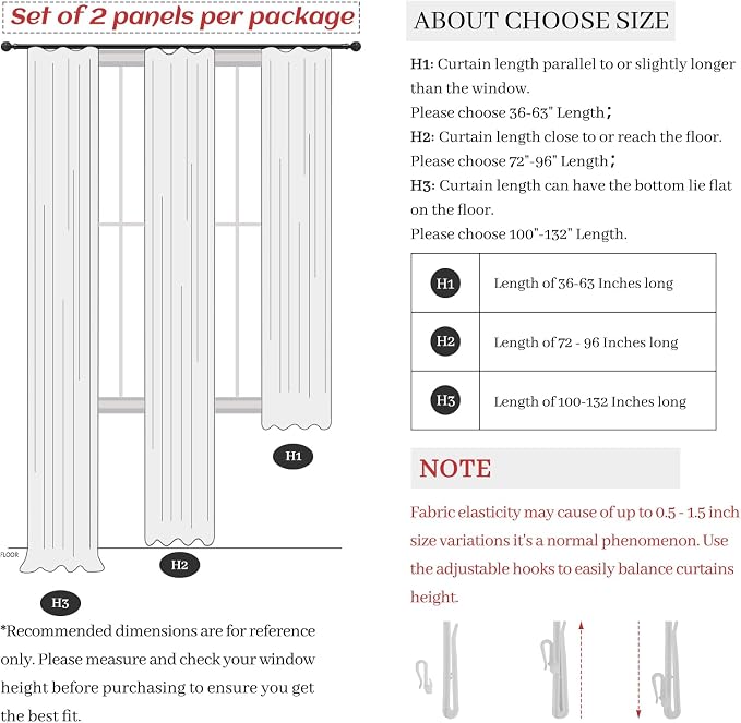 Natural Blackout Pleated 88 Inch Viral Curtains for Nursery, Memory Shape Thick Linen Sound Blocking Privacy Neutral Windows Drapes 2 Panels Set Warm Beige Thermal Kids Room Darkening Curtain Back Tab