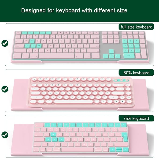 Computer Keyboard Stand Holder - Ergonomic Acrylic Keyboard Stand for Desktop Comfortable Keyboard Tray Riser with Silicone Anti-Slip Strip for Home School Office Desk Accessory, Lightpink