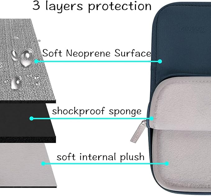 MOSISO Laptop Case 15 inch, 15 inch Laptop Sleeve Bag Compatible with MacBook Air M5 A3448 M4 A3241 M3 A3114 M2 A2941 2026-2023, Dell XPS, Neoprene Computer Sleeve Bag with Small Case, Haze Blue
