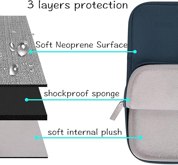 MOSISO Laptop Case 16 inch, 15-15.6 inch Laptop Sleeve Bag Compatible with MacBook Pro 16 M5 M4 M3 M2 M1, HP Acer Dell Lenovo ASUS Notebook, Neoprene Computer Sleeve Bag with Small Case, Haze Blue