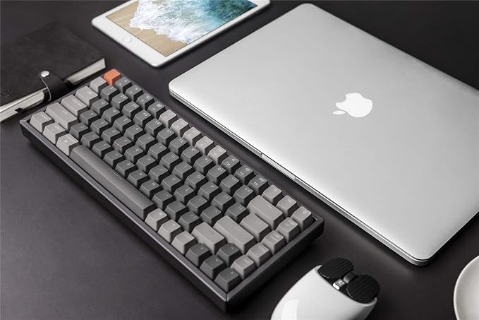 Keychron K2 Wireless Mechanical Keyboard, 75% Layout 84 Key Bluetooth/USB-C Wired Compact RGB Backlit Anti Ghosting/N-Key Rollover, Gateron G Pro Brown Switch Aluminum Frame for Mac Windows, Version 2