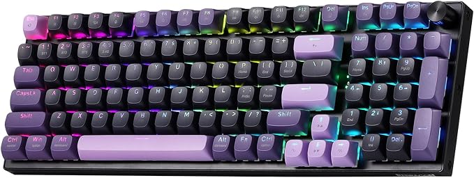 Redragon K740 PRO 98 Keys Wireless RGB Gaming Keyboard, 3-Mode PBT Mechanical Keyboard w/Solid Aluminum Base, Dedicated Knob Control & Hot-Swap Socket, Custom Linear Switch