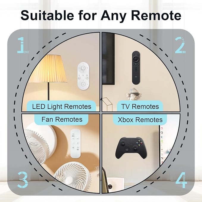 Magnetic Silicone Remote Control Holder Wall Mount for TV Fan 6 Pack Black | Upgraded Silicone Remote Caddy, Self-Adhesive, Remotes Control Organizer Storage, Home Office Air Conditioner Remote Holder