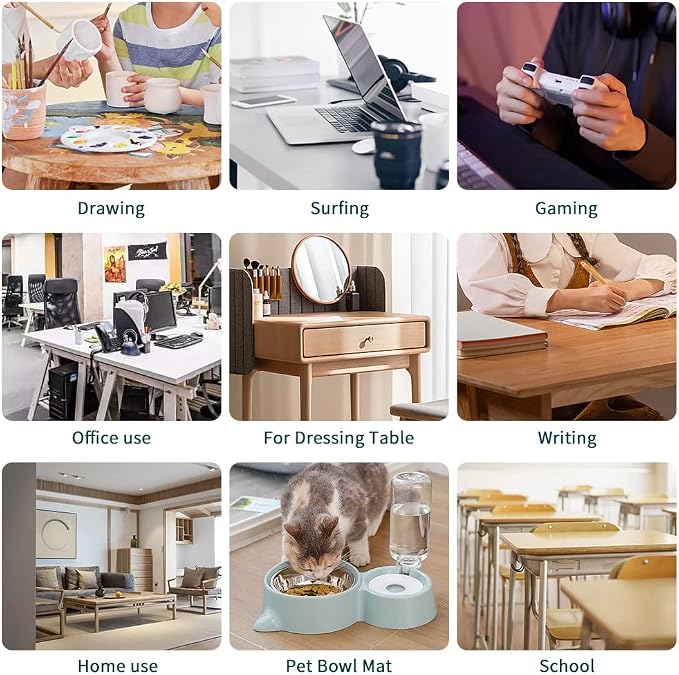 Desk Pad Blotter Mats Clear Organizer Office Table Protector Painting Desktopper Gamer Desk Pad with Mouse Pad for Laptop Computer Desktop Keyboard Pads Plastic Crystal Waterproof Mat Large 24x36