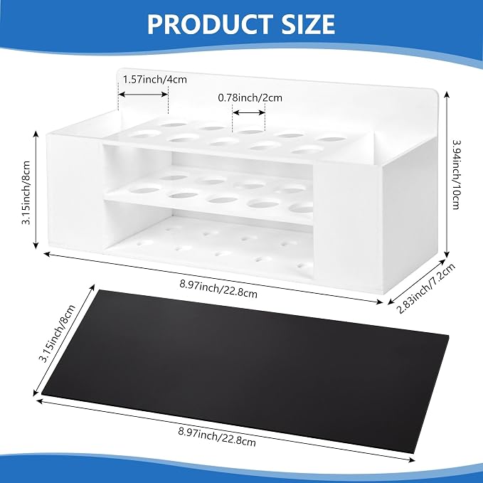 Acrylic Magnetic Dry Erase Marker Holder, 10 Slots White Magnetic Marker Pen Holder, 2PCS Magnet Storage for Whiteboard, Desk Locker Organizer Accessories, Office, Classroom, Home