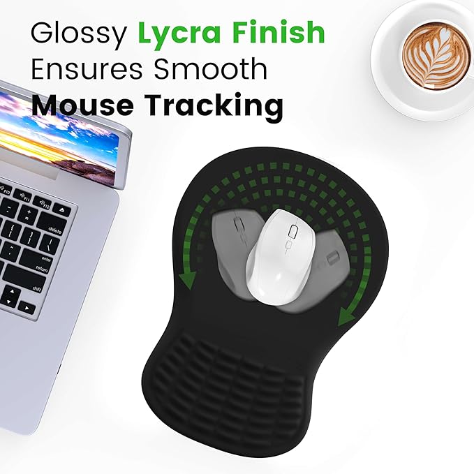 MEKASS Ergonomic Mouse Pad with Wrist Rest, Memory Foam Mousepad for Carpal Tunnel Pain Relief, Desk Computer Wrist Support Mouse Pad with Non-Slip PU Base for Office Home (Army Green)