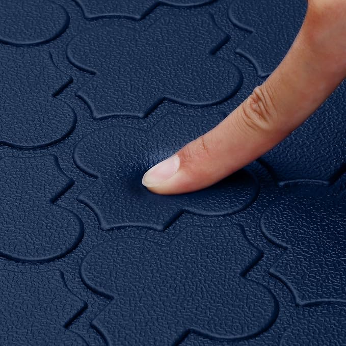 WISELIFE Kitchen Mat Cushioned Anti Fatigue Floor Mat,17.3"x28", Thick Non Slip Water Resistant Kitchen Rugs and Mats,Heavy Duty Foam Standing Mat for Kitchen,Floor,Home,Office,Desk,Sink,Laundry, Blue