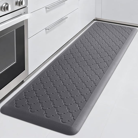 4/5 Inch Thick Anti-Fatigue Kitchen Mat Water Resistant Non-Slip Kitchen Floor Mat Ergonomic Comfort Standing Mat for Home Kitchen Office Laundry 17.3"x 60" Grey