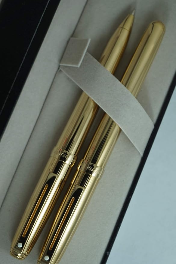 Sheaffer Signature Prelude 22KT Gold Barrel Rollerball Pen and 0.7MM Pencils set