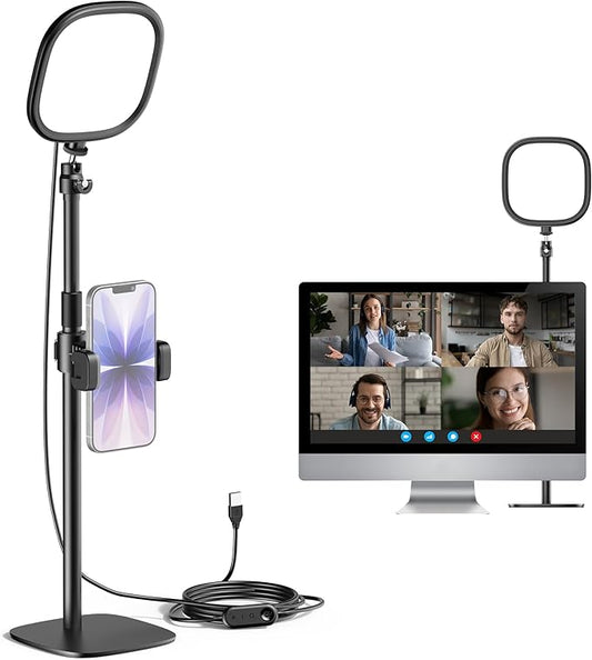 InnoGear Zoom Lighting for Computer, 50 Light Modes Video Conference Lighting with Phone Holder Cell Phone Selfie Lights Desk Webcam Ring Light with Stand for Camera Video Recording Podcast Streaming
