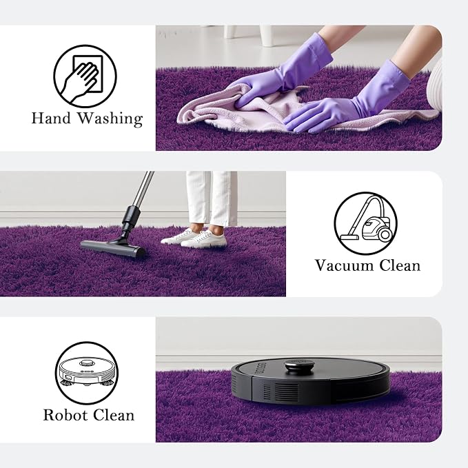 Rugs for Living Room 6x9, Alfombras para Salas Shag Large Plush Soft Area Rug, Shaggy Carpets for Bedroom,Home Decor Aesthetic(Grape Purple, 6 x 9)
