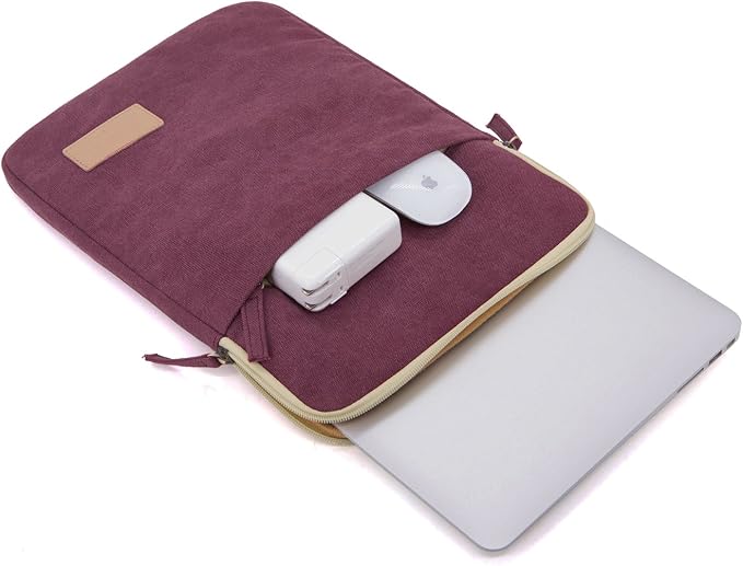 Kinmac 360° Protective Vertical Laptop Sleeve Case Cover Bag (Wine Red, 15.6 inch-16 inch)