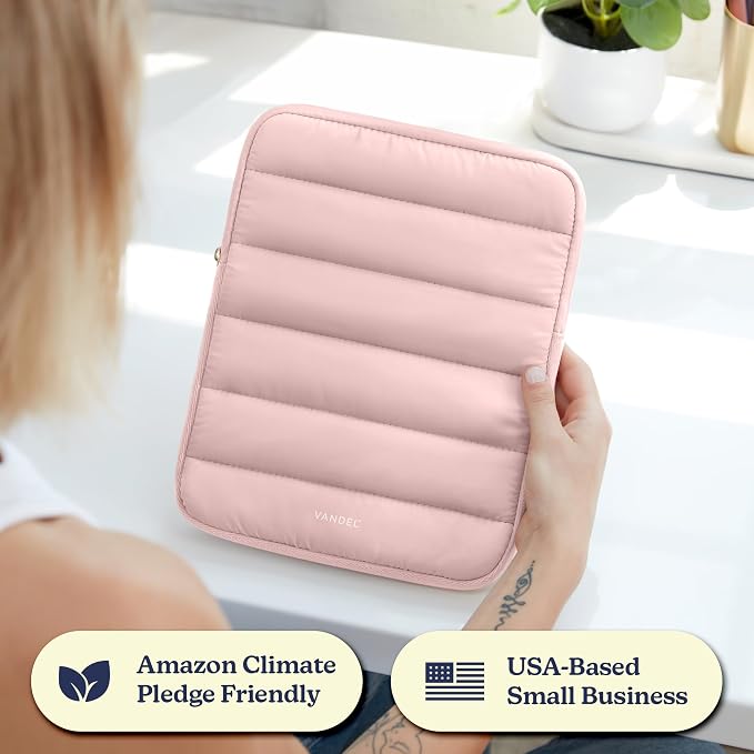 Vandel - The Original Puffy iPad Sleeve 9-11 Inch Tablet Sleeve, Pink i Pad Case for Women and Men, Cute iPad Air Pouch, 9 10 Inch, 11 Inch Bag
