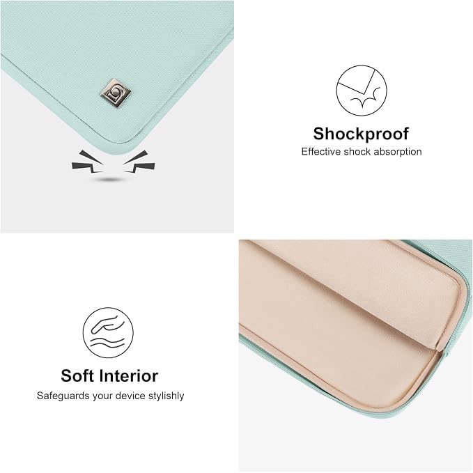 DOMISO Laptop Case Laptop Sleeve Cover Compatible with 15 inch MacBook Air M4/A3241 2025, M3/A3114,M2/A2941,15 inch MacBook Pro A1990 A1707,Compatible with Dell XPS 15 Plus with Pocket,Mint Green