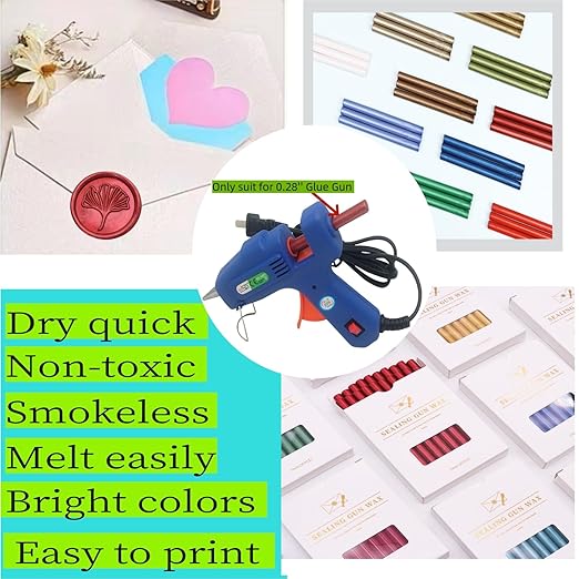 Wax Seal Gun kit Sealing Wax Sticks 40P with Glue Gun Wax Seal Kit, Atopbb Wine Red 40Pcs Sealing Wax Sticks with Glue Gun Great for Wax Seal Stamp (40, New Burgundy)