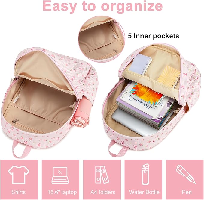 BTOOP School Backpacks for Teen Girls Bookbags Lightweight Kids Backpack School Bags Set with Lunch Box Pencil Case