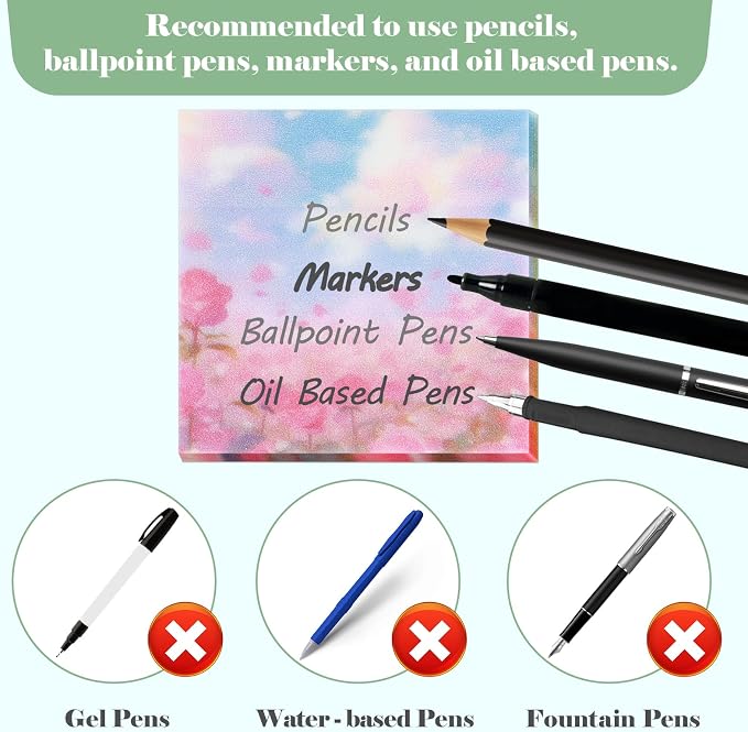 BAYTORY 200 Sheets Transparent Sticky Notes, 6Pcs Double-Ended Colored Marker Pen, 3 x 3 Glitter Clear Sticky Notes, Waterproof Self-Stick Note, Easy to Post for Note Taking (Flower)