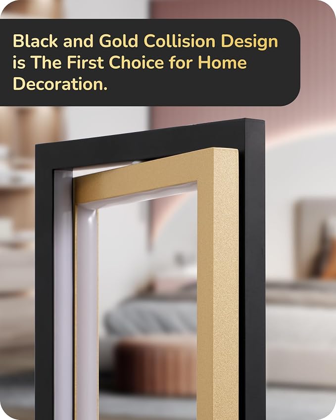 EDISHINE LED Table Lamp, 3 Color Temperatures Bedside Lamp (3000K 4500K 6000K), Stepless Dimmable Nightstand Lamp for Living Room Bedroom Office, Dual-Frame Rectangle, Angle Adjustable 850LM 18W