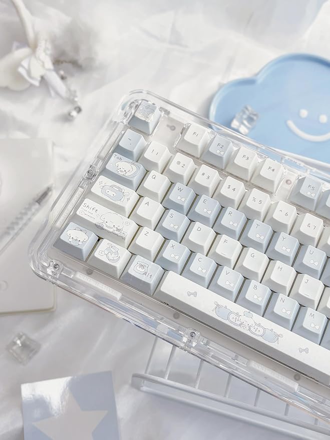 Blue Puppy's Fruits Keycaps 140 Keys, Cherry Profile PBT Key Caps Set, Dye Sublimation Cute Keyboard Keycaps, Custom Key Cap for Cherry MX Switches Mechanical Gaming Keyboard 60% 75% 100%