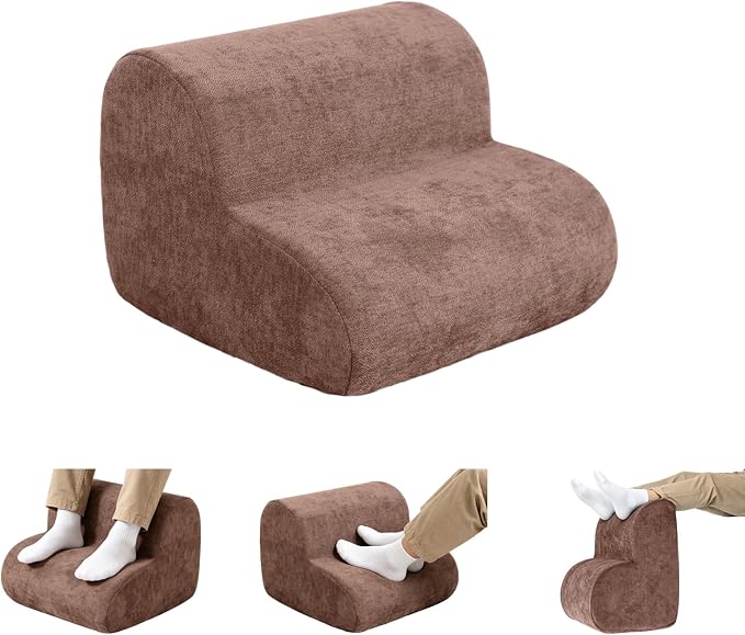 Foot Rest for Under Desk at Work,Ergonomic 2-Height Sponge Foot Stool for Office, Home,Sofa & Gaming Chair, Desk Accessories Footrest Cushion to Support Legs,Relax Ankles & Relieve Pain(A-Khaki)