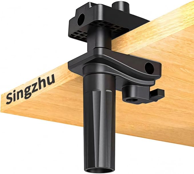 Desk Clamp Mount For Microphone Suspension Boom Scissor Arm Stand Holder, 5 Ways Boom Arm Insert Holes(12mm), Stable Installation on Tables/Beds up to 3.2 inches Thickness (Black)