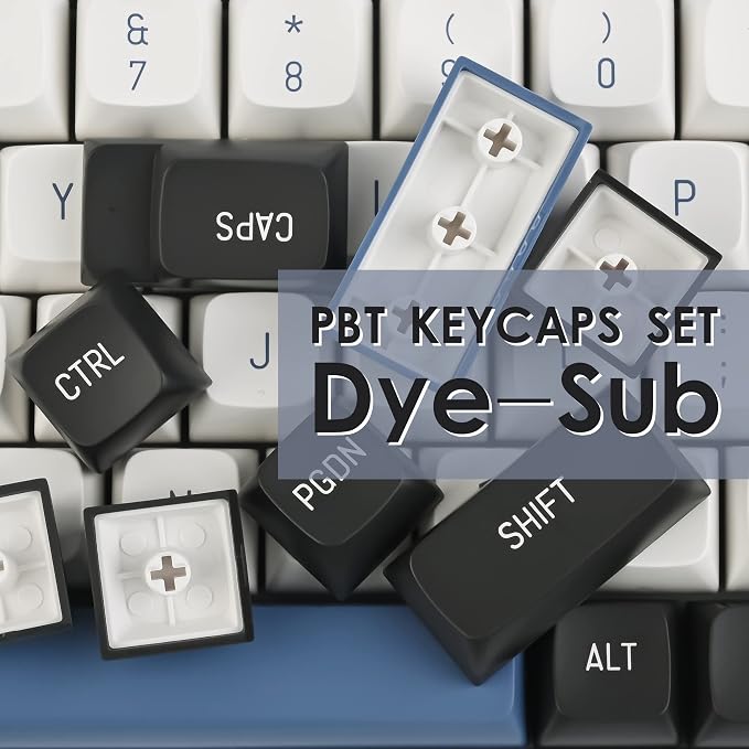 Guffercty kred 160 Keys CSA Keycap PBT Double-Shot Ball Shape Custom Keycaps Set with 6.25u/7u Spacebar for ANSI & ISO Layout Cherry MX Gateron Kailh Switches(Arctic-CSA)