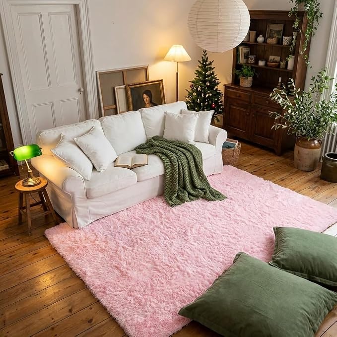 Mugorn Small Soft Shag Rugs for Bedroom, 4x6 Fluffy Area Rugs for Living Room